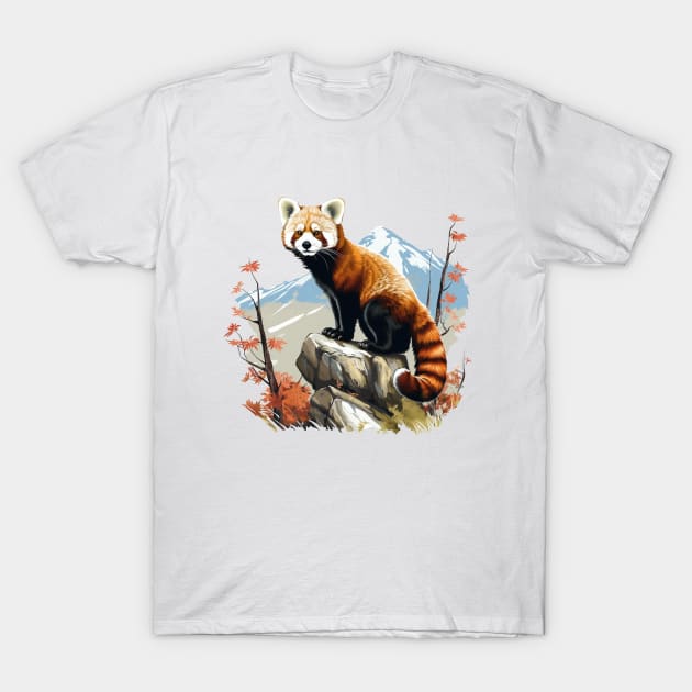 Red Panda In Nature T-Shirt by zooleisurelife